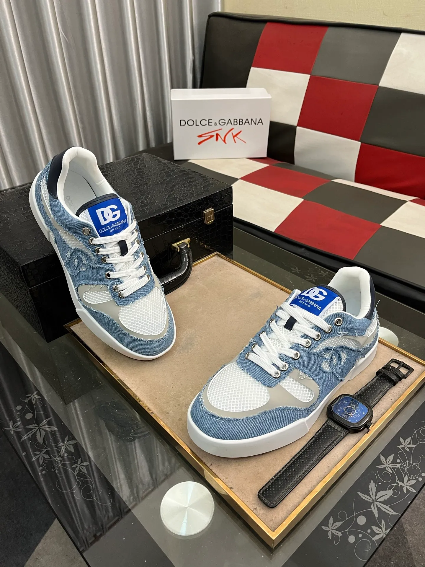 Men's shoes 💰440⌚️⌚️【DG～】Men's casual shoes are on sale at the same time 🔶🔷🔜The upper is made of cowhide stitching fabric ➕Mesh lining, comfortable and breathable, sole: original comfortable and wear-resistant outsole, ⚠️The real thing📱Photographed🎬The real thing is better📢📢📢Number: 35-46